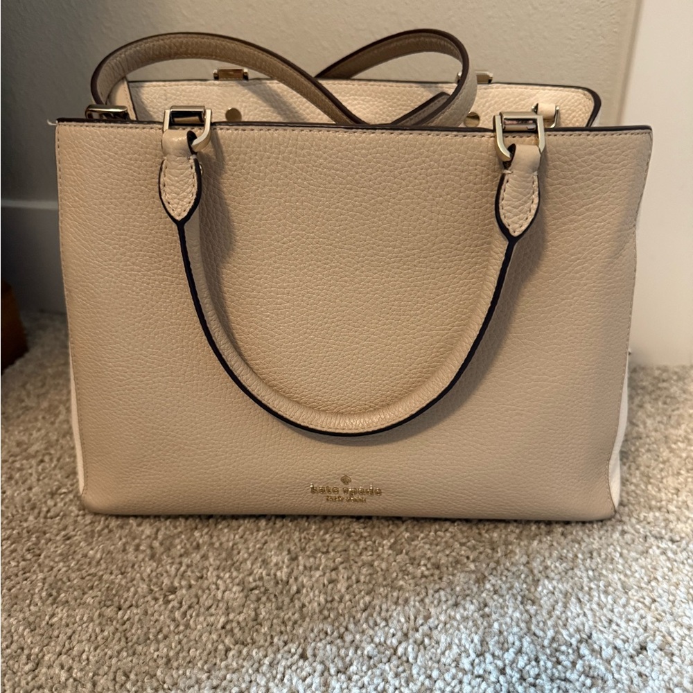 Kate Spade Beige Leather Satchel